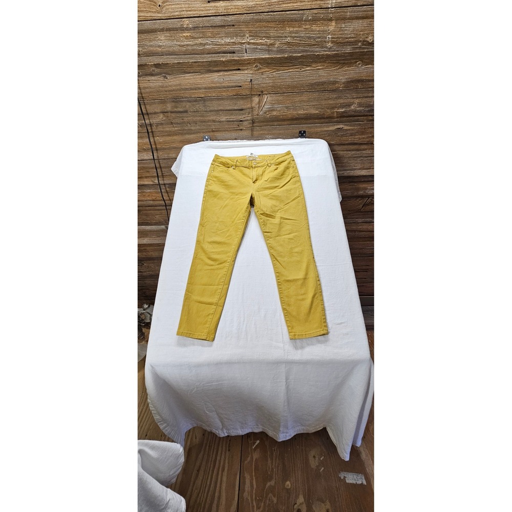 Artisan NY Mustard Yellow Colored Denim Slim Pants Womens Size 12 Stretch Ochre